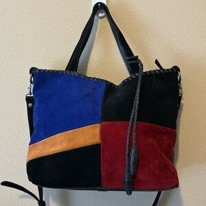 Patricia Nash Colorblock Shoulder Bag - Black, Blue, Red, Tan